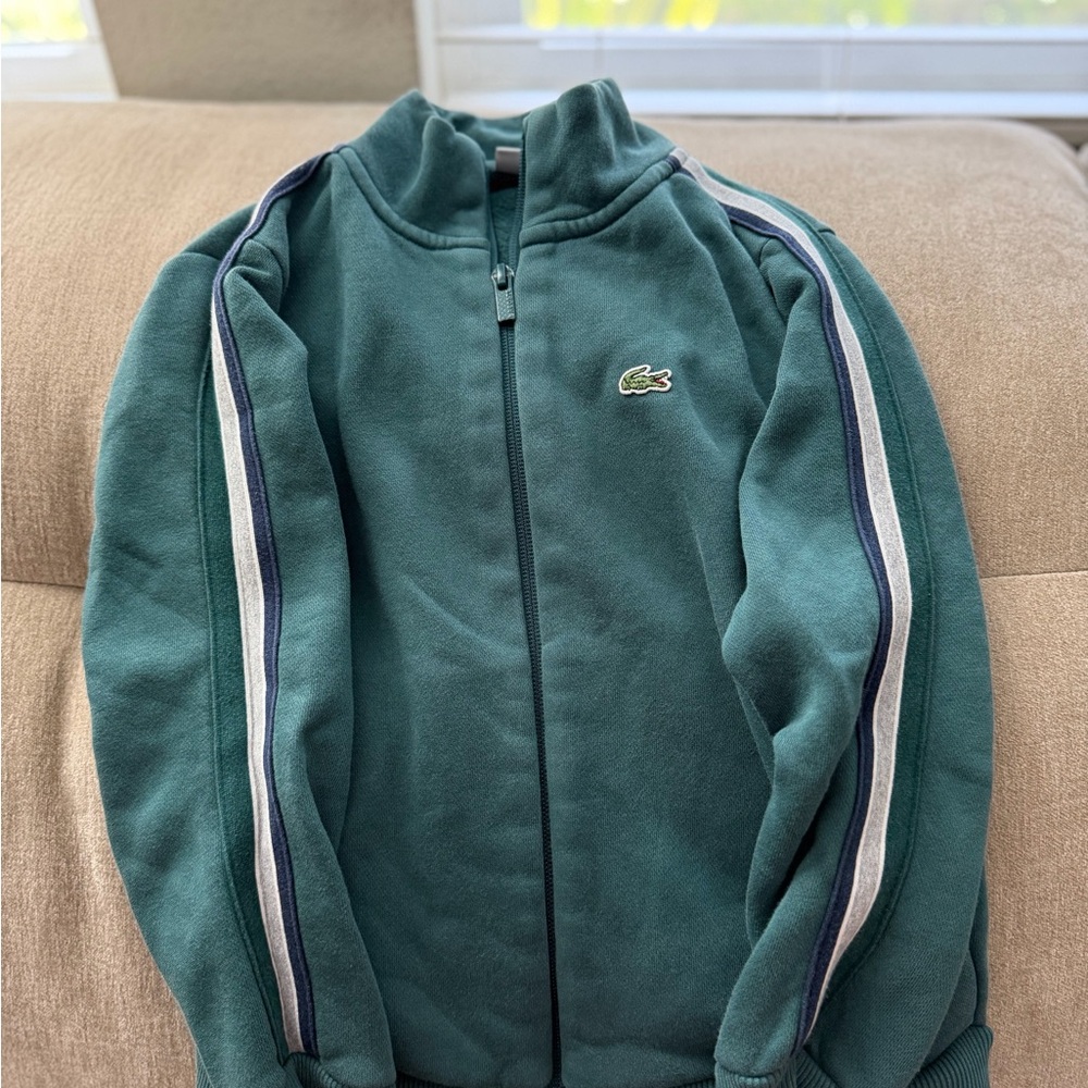 Lacoste Teal Fleece-Lined Hoodie